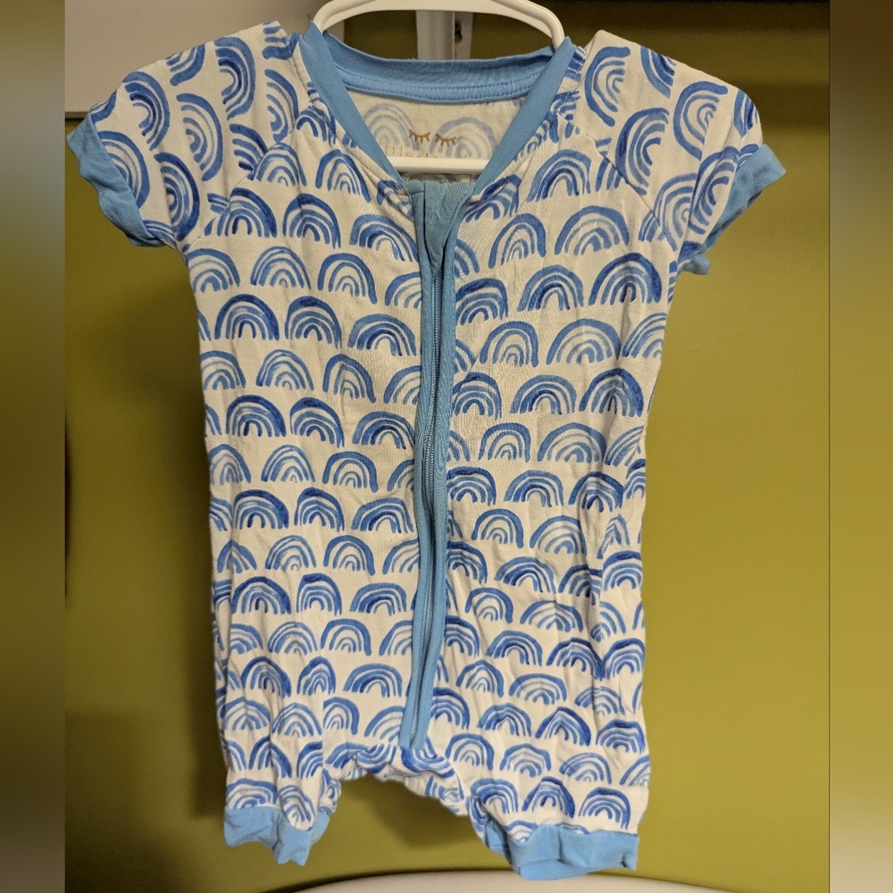 Little Sleepies Blue Rainbows Shortie Romper